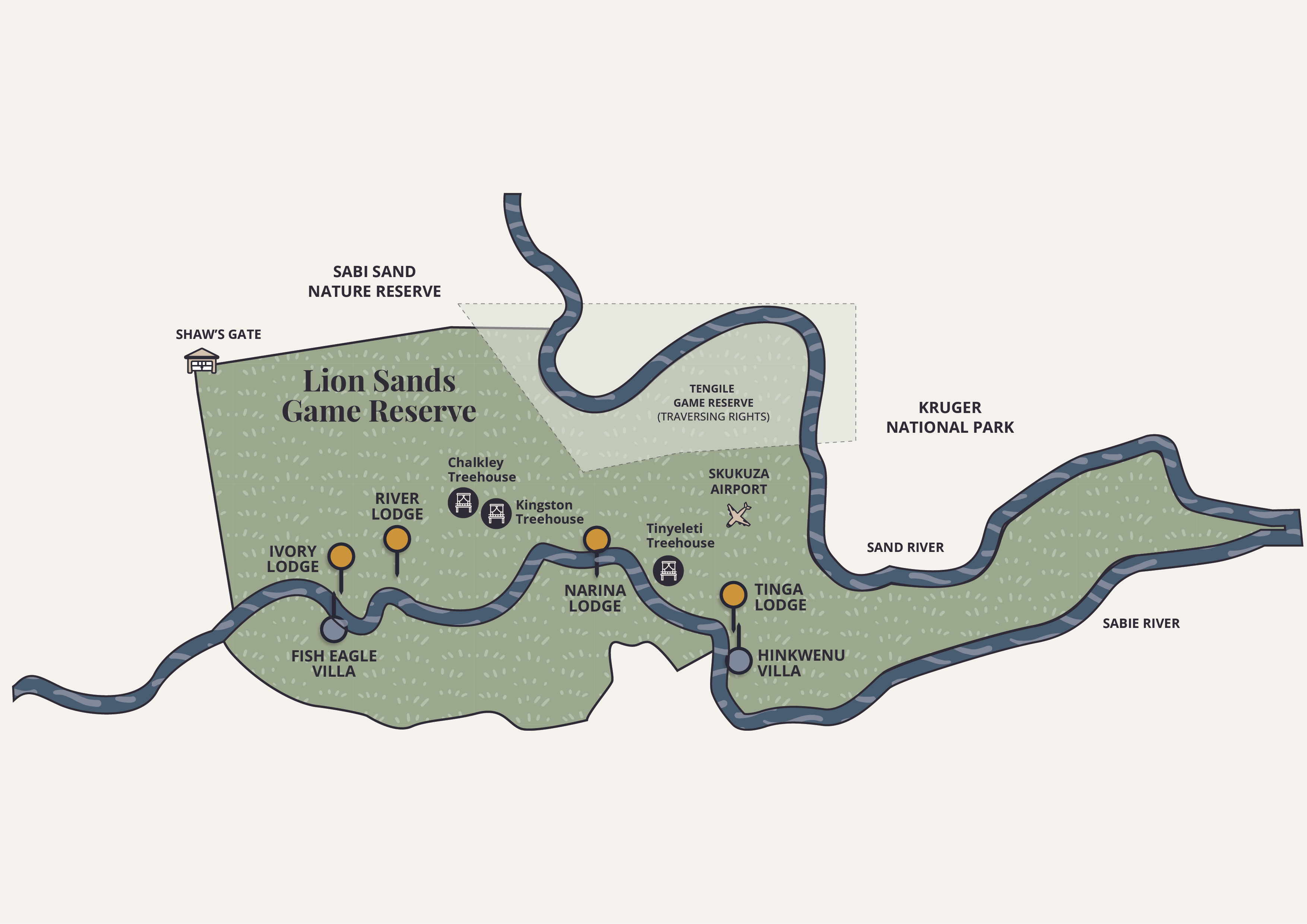 Lion Sands Game Reserve Map